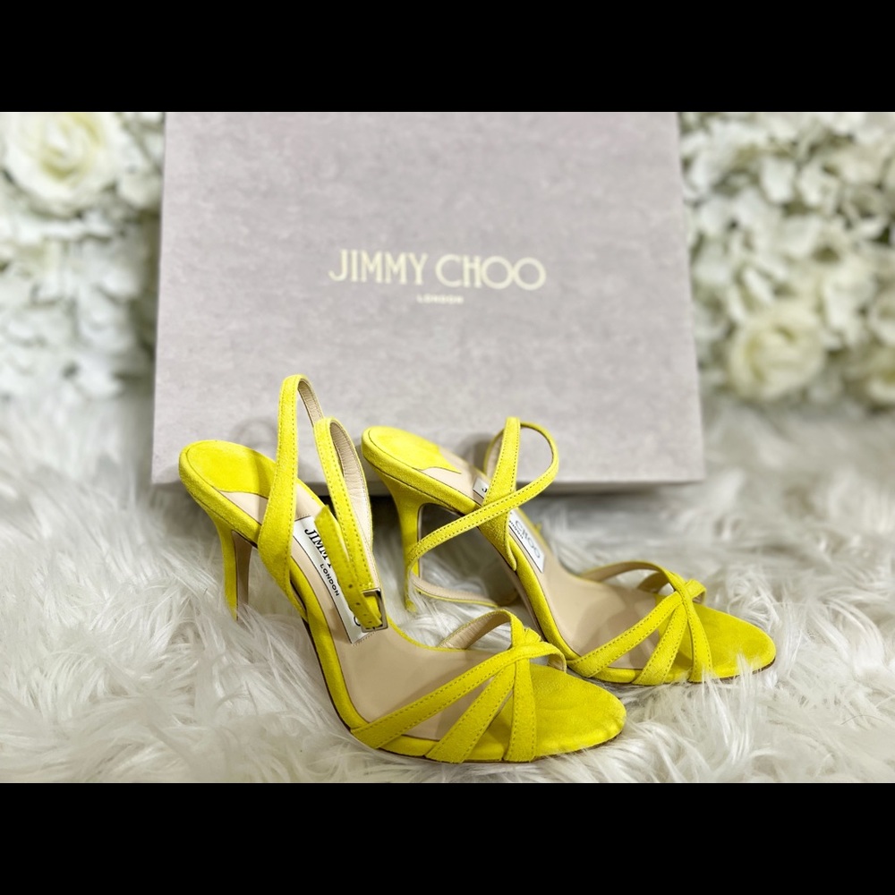 Jimmy Choo : Dielle - Acid Yellow Suede Sandal